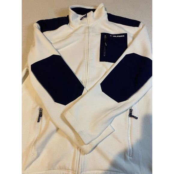 Tommy Hilfiger Jacket Men's 2XL Full Zip Fleece Jacket W/ 3 Pockets & Elbow - Picture 12 of 14